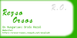 rezso orsos business card